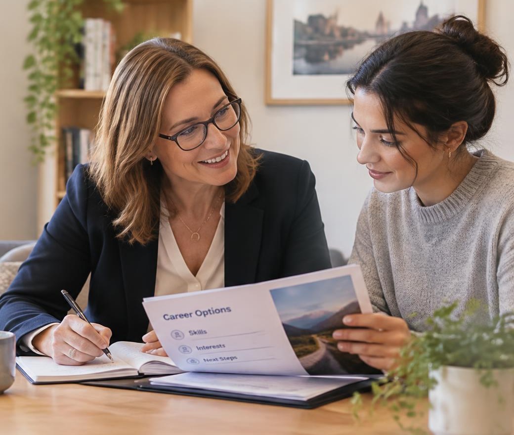 One-to-one career consultation between Michelle Cryer and a client